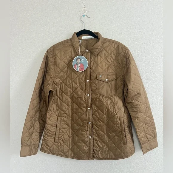 NWT Criquet Women's Quilted Shacket Jacket  In Goldie Hawn Color. Size L - Picture 4 of 12